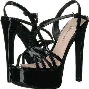 Chinese Laundry Glossy Black Platform Heels